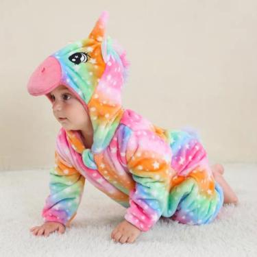 Imagem de Macacão Pijama Frio Inverno Fantasia Infantil de Bebê Urso Ursinho Uni