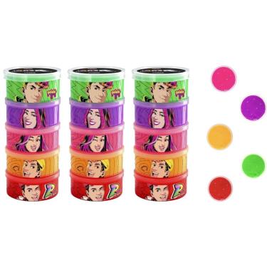 Imagem de Kit 3 Torres de Slime Infantil dos Rosa Youtubers 5 Cores 330g Cada Gelelé