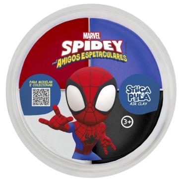 Imagem de Massinha Infantil Tipo Slime Stica e Pula Air Clay Spidey Homem Aranha 20g para Modelar Doce Brinquedo