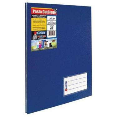 Imagem de Pasta Catalogo Oficio com 25 Envelopes Azul Royal 247x325mm 1 UN Chies