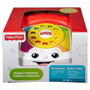 Imagem de Brinquedo Infantil Telefone Feliz com Disco Giratório e Sons Amarelo Mattel
