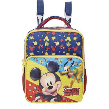 Imagem de Lancheira Térmica Mickey Y1 de Poliéster com Bolso Frontal e Alça Mosquetão Xeryus