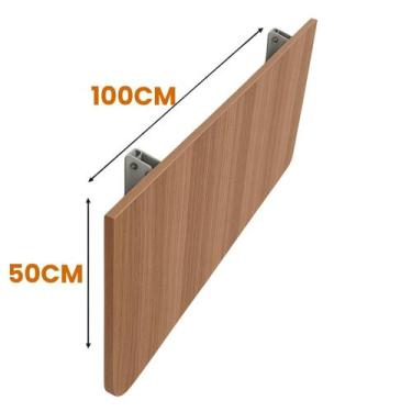 Imagem de Mesa Retrátil Dobrável De Parede 100x50 Retratil Para Cozinha Sala e Q
