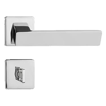 Imagem de Fechadura para Banheiro com Redonda Roseta Luma Inox Escovado