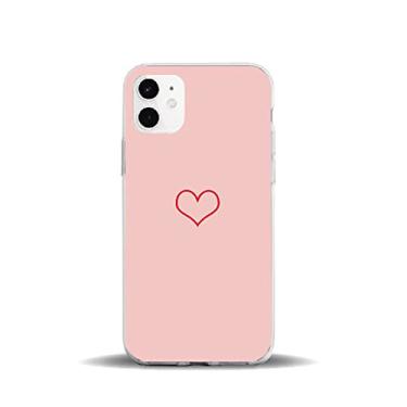 Imagem de Capa de telefone de silicone macio transparente em forma de coração dos desenhos animados para iphone 11 6 6s 7 8 plus xr 12 pro xs max 12 mini para iphone se 2020 capa protetora, ruivo, para iphone 5 5s se