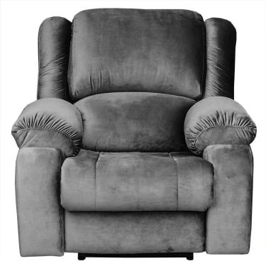 Imagem de Poltrona Reclinavel Eletrica Malibu com Massageador e USB Veludo Cinza