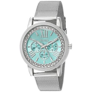 Imagem de XOXO Relógio analógico feminino de aço inoxidável com pulseira de liga, prata, 17 (modelo: XO5899)