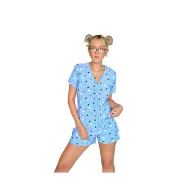 Imagem de Pijama Adulto Feminino Curto Aberto Liganete Estampado Blogueira - Nan