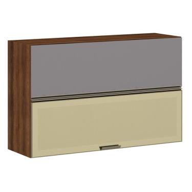 Imagem de Armário Aéreo 120cm 2 Portas Bronze Dourado Com Cinza Puro