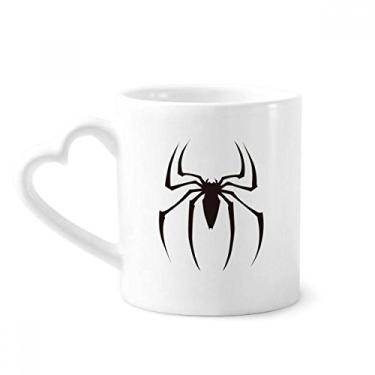 Imagem de Caneca com ilustração de aranha de inseto preto caneca de café cerâmica copo de coração de vidro