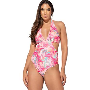 Imagem de Maiô Engana Mamãe Decote Cavado Estampado Hot Pants MVB Modas