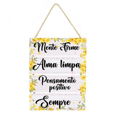 Imagem de Placa decorativa frase mente firme e pensamento positivo 050