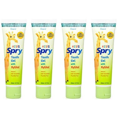 Imagem de Xlear – Gel dental infantil Spry com xilitol, sabor original, tubo de 59 ml, pacote com 4