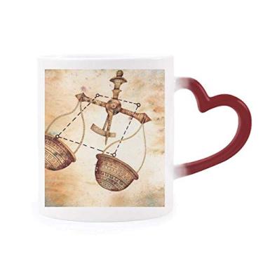 Imagem de Setembro, outubro, Libra, Constelação, Zodíaco, Caneca sensível ao calor, Caneca vermelha que muda de cor