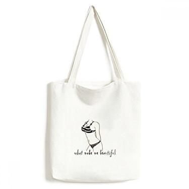 Imagem de Ilustração de beleza de biquíni, sacola de lona, bolsa de compras, bolsa casual
