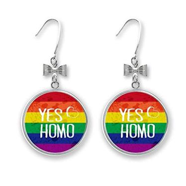 Imagem de Yes Homo LGBT Brincos de Arco-Íris com Gancho Perfurado