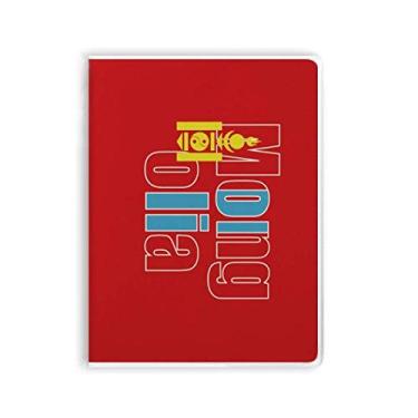 Imagem de Diário de capa macia com nome da bandeira da Mongólia