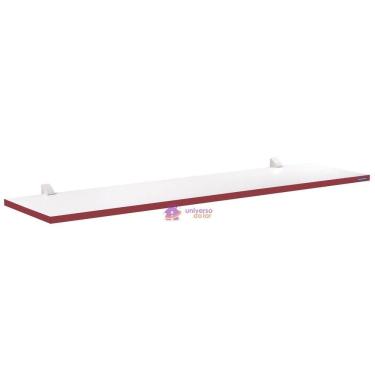 Imagem de Prateleira Color 120x25cm 15mm em Madeira Branca Maciça Pinus com Suporte Injetado Tramontina