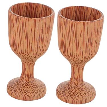 Imagem de Toddmomy 2 Unidades copo de vinho de madeira de coco copo de saquê de madeira copos de vidro taças de vinho decoração copo de madeira copo de coquetel volta copo de suco definir decorar