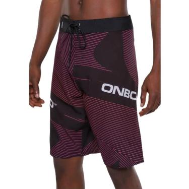 Imagem de Bermuda Boardshort Onbongo Line Preto Rosa D987A