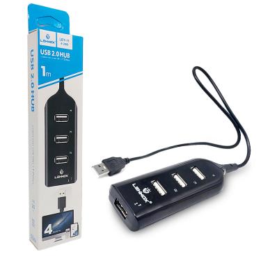 Imagem de HUB USB 2.0 GV Brasil, 4 Portas, Preto - HUB.871