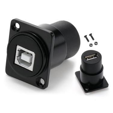 Imagem de PENGLIN 2 peças USB B para conector de montagem em painel, acoplador fêmea tipo D USB 2.0, conversor de dados de impressora USB B para USB 2.0 para leitor de disco rígido externo