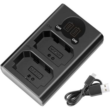Imagem de Carregador USB duplo de 8,4 V/700 mA para bateria Sony NP-FZ100 • Compatível com câmeras Sony ZV-E1 FX3 FX30 A1 A9 II A7R V A7S III A7 IV A6600 A7C • Projetado com tela LCD • Opções de carregamento