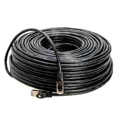 Imagem de Cables Direct Online 60 m S/FTP Cat7 cabo de rede Ethernet de cobre, fio de Internet, compatível com PC, laptop, modem, roteador, TVs, cabo de impressora, consoles para casa e escritório (60 m, preto)