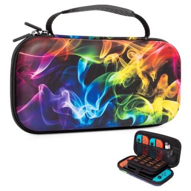 Imagem de Vimorco Nintendo Switch OLED Case, Nintendo Switch Case, Carry Case for Nintendo Switch, Switch Travel Case for Girls Boys, 16 Game Card Slots, Hard Shell Cover for Console Games & Joy-Con, Cyberpunk