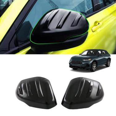Imagem de SJBNKJYXGSLULU Acessórios para Honda HR-V HRV 2023 2024 2025 Capas de espelhos laterais de porta de carro, fibra de carbono, preto, acessórios exteriores automotivos, acabamento protetor de espelhos