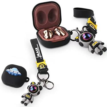 Imagem de Suublg Capa de silicone para Samsung Galaxy Buds FE/Buds 2 Pro, capa Buds Pro, capa Buds 2, capa Buds Live com cordão de boneca