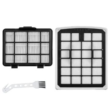 Imagem de 2 peças de filtro de substituição compatíveis com aspirador de pó sem saco Eureka NEN180 NEN186BL, 1 elemento de filtro de copo de pó, 1 filtro HEPA 1 escova de limpeza