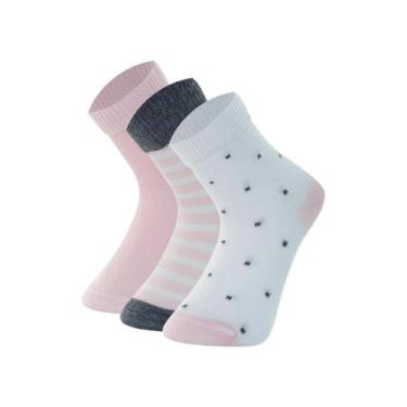 Imagem de 3 Pares De Meias Cano Médio Infantil Kids Bebe Mash De Algodão Cotton,