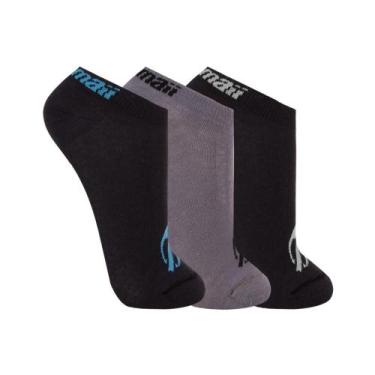 Imagem de 3 Pares De Meias Cano Curto Mormaii Masculina Básica Lisa, M 34-39, Pr