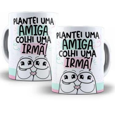 Imagem de Caneca Amigas Flork Meme Porcelana Divertida -Plantei Uma Amiga Colhi 