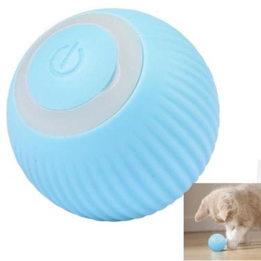 Imagem de Bola Giratoria Inteligente Brinquedo Pet Gato Felino Bateria Recarrega