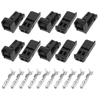 Imagem de eMagTech 5 conjuntos de conectores de chicote de fios fêmea de luz interior de carro com 10 terminais 4B0971832 plugue de fiação de tear de luz interior peças de reposição automotivas