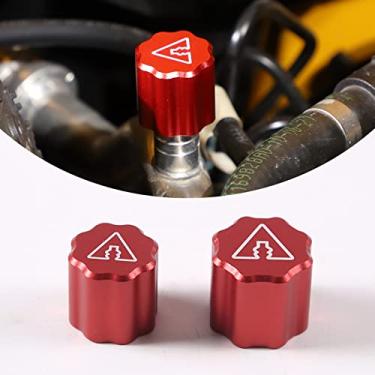 Imagem de Tampa de tubulação de óleo de compartimento de motor de carro de liga de alumínio, tampa de líquido de óleo para compartimento de motor para Toyota Supra GR A90 A91 MK5 2018 2019 2020 2021 2022 (vermelho, estilo A)