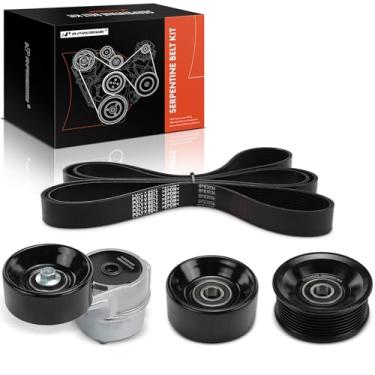 Imagem de A-Premium Kit de correia de transmissão Serpentine com tensor e tensores compatíveis com Ford Cars - F-250 1995-1996, F-250 HD 1997, F-350 1995-1997, F-Super Duty, E-350 Econoline, Econoline Super