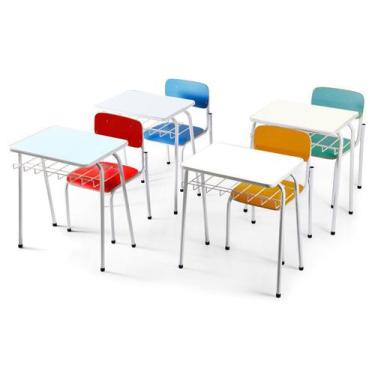Imagem de Kit Mesa e Cadeira Infantil Individual - 4 Conjunto Promocional - Scho