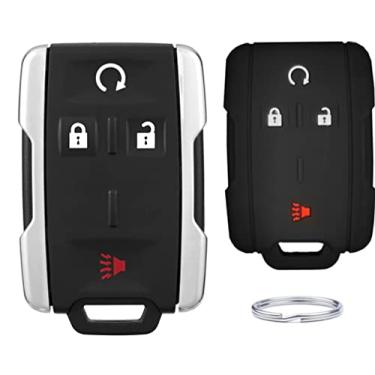 Imagem de UOKEY Capa de reposição para chaveiros para Chevrolet Colorado Silverado Suburban Tahoe GMC Canyon Sierra Yukon XL Cadillac Buick Enclave M3N-32337100 (4 botões) (Substituir capa de chave)