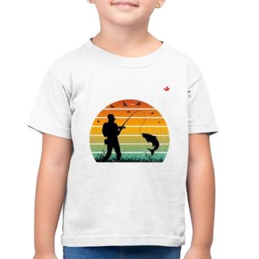 Imagem de Camiseta Algodão Infantil Pescaria Vintage Sunset - Foca na Moda, Bran