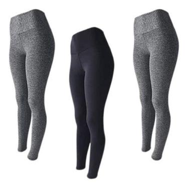 Imagem de Kit 3 Calça Legging Grossa Dia A Dia Fitness Academia - Rivas, Cinza p