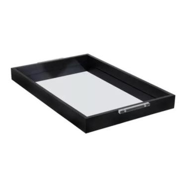 Imagem de Bandeja Decorativa 30x45 Espelhada 5 MODELOS - Minha Moldura, PRETA
