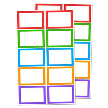 Imagem de Pacote com 250, folhas coloridas de etiquetas de nome – 7,6 cm x 5 cm