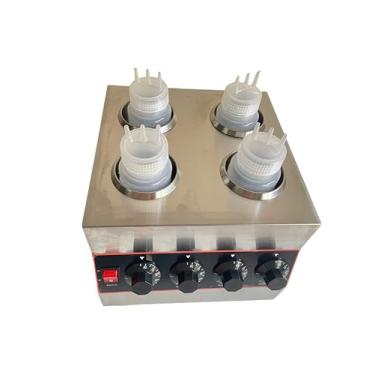 Imagem de Lyxhouse Aquecedor de Molho de Chocolate Quente de Aço Inoxidável Comercial, Dispensador de Garrafas de Molho de Queijo-Aquecedor Elétrico de Molho para Alimentos com 4 Garrafas de Compressão de 650 M