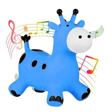 Imagem de Vaca Upa Upa Vinil para Bebês Cavalinho de Montar Azul Musical