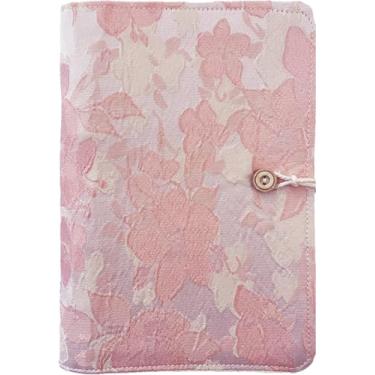 Imagem de ipoul Fichário A5, fichário de 6 anéis, caderno recarregável, diário de bordado, fichário de orçamento, caderno de esboços 15 x 20 cm, diário de viagem, presente para meninas, flor de pêssego rosa,