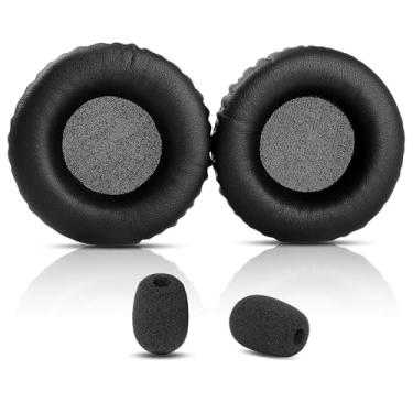 Imagem de DowiTech Almofadas auriculares de substituição profissional compatíveis com fones de ouvido Logitech PC 960 com couro amigo da pele e espuma viscoelástica