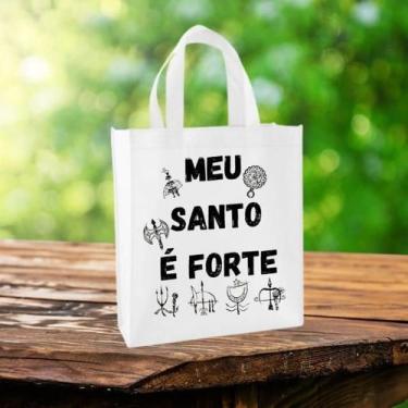 Imagem de Sacola Retornável Tecido - Ecobag - Meu Santo é Forte - Lojas Áurea